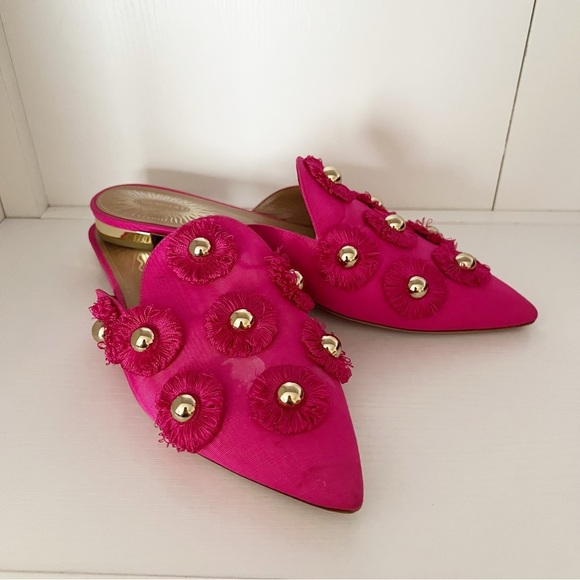 AQUAZZURA Sunflower Studded Mule Slide - Picture 2 of 9